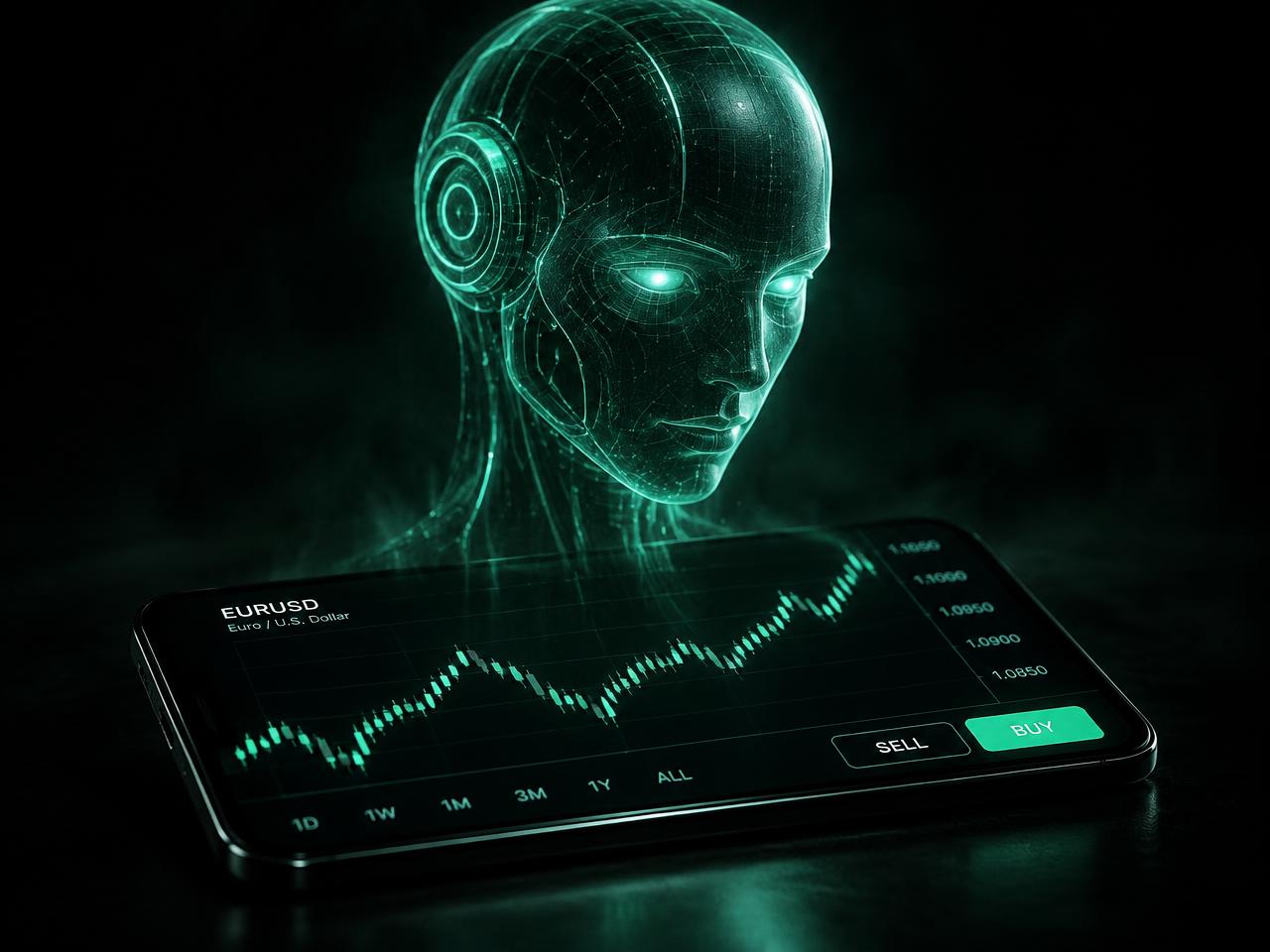 Phantom EA robot and mobile trading chart